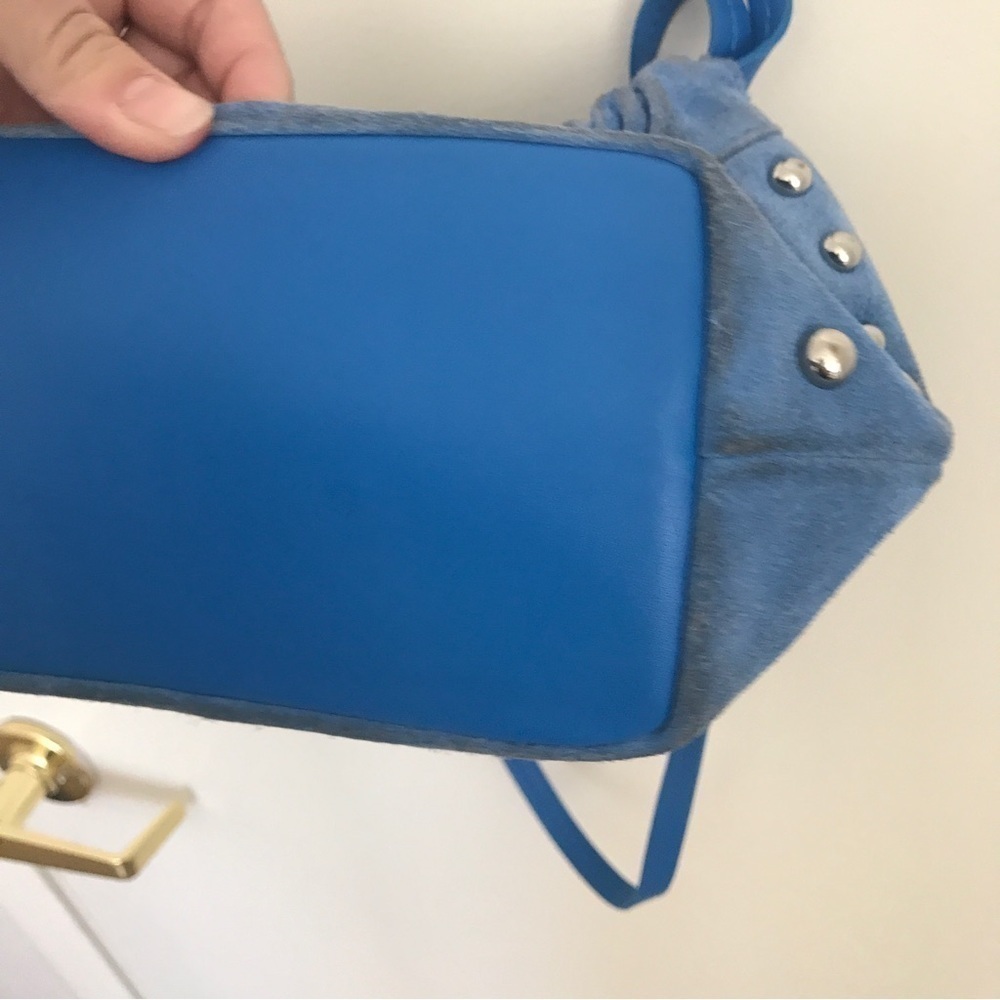 3/$15 Sam Edelman light blue suede and silver studded crossbody purse - Picture 12 of 13